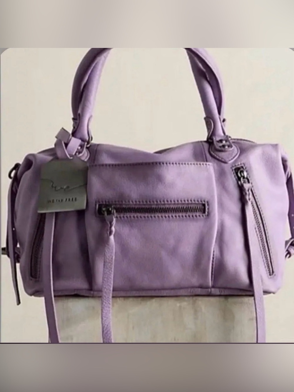 Free People Lilac Leather Satchel Shoulder Bag